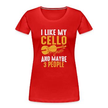 Cello Cellist - Frauen Premium Bio T-Shirt - Rot - Vorne - Mia (176cm)
