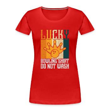 Bowling - Frauen Premium Bio T-Shirt - Rot - Vorne - Mia (176cm)