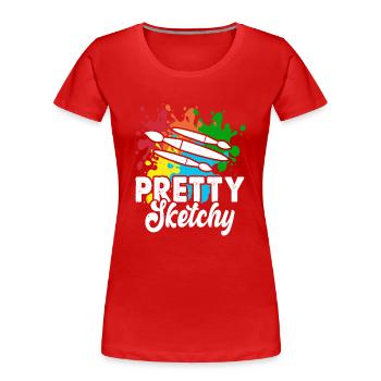 Artist - Women's Premium Organic T-Shirt - red - Front - Mia (176cm)