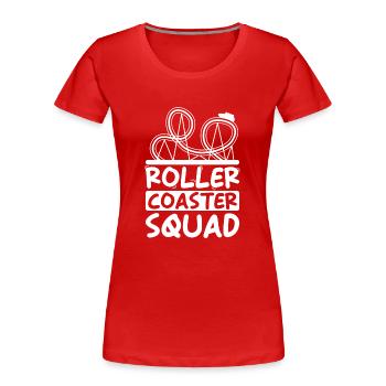 Rollercoaster Squad Vergnügungspark-gruppe - Frauen Premium Bio T-Shirt - Rot - Vorne - Mia (176cm)