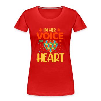 Autism Autistic - Women's Premium Organic T-Shirt - red - Front - Mia (176cm)