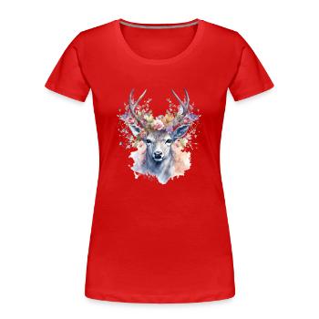 Replacement dirndl deer antlers deer - Women's Premium Organic T-Shirt - red - Front - Mia (176cm)