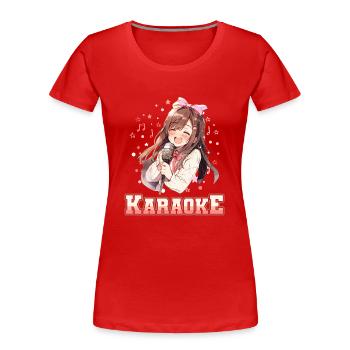 Filles Manga Anime Karaoké - T-shirt bio Premium Femme - rouge - Devant - Mia (176cm)