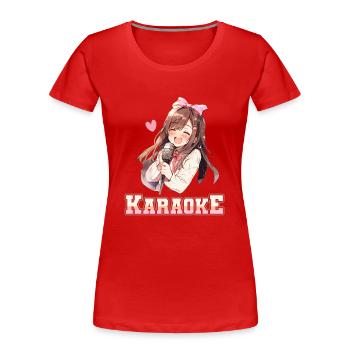 Filles Manga Anime Karaoké - T-shirt bio Premium Femme - rouge - Devant - Mia (176cm)