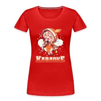 Filles Manga Anime Karaoké - T-shirt bio Premium Femme - rouge - Devant - Mia (176cm)