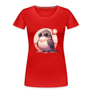 Vogel Vögel Lustige Tiere Waldbewohner Tier - Frauen Premium Bio T-Shirt - Rot - Vorne - Mia (176cm)