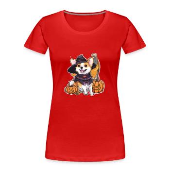 Corgi Corgi Hund Corgi Halloween Corgis - Frauen Premium Bio T-Shirt - Rot - Vorne - Mia (176cm)