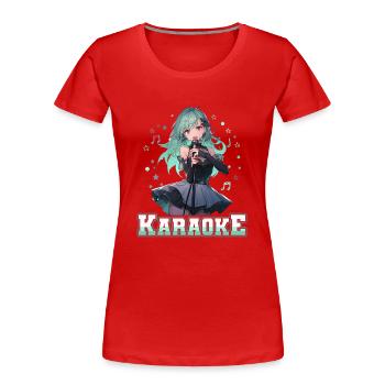 Filles Manga Anime Karaoké - T-shirt bio Premium Femme - rouge - Devant - Mia (176cm)