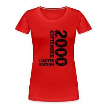 2000 September Limited Edition 23. Geburtstag Deko - Frauen Premium Bio T-Shirt - Rot - Vorne - Mia (176cm)