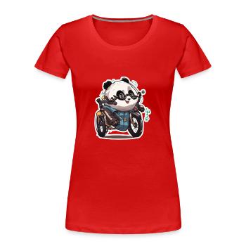 Panda Bike Panda Pandas Panda Bear - Women's Premium Organic T-Shirt - red - Front - Mia (176cm)