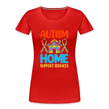 Autism Autistic - Women's Premium Organic T-Shirt - red - Front - Mia (176cm)