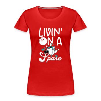 Bowling - Frauen Premium Bio T-Shirt - Rot - Vorne - Mia (176cm)