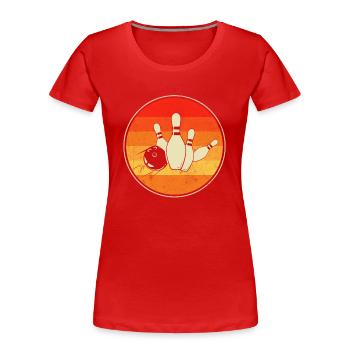 Bowling - Frauen Premium Bio T-Shirt - Rot - Vorne - Mia (176cm)
