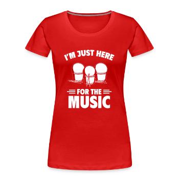 Cardio Drumming Gym Fitness Class Workout - Women's Premium Organic T-Shirt - red - Front - Mia (176cm)