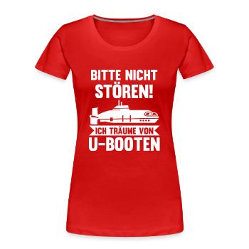 Tauchboot Unterseeboot Unterwasserboot U-Boot - Frauen Premium Bio T-Shirt - Rot - Vorne - Mia (176cm)