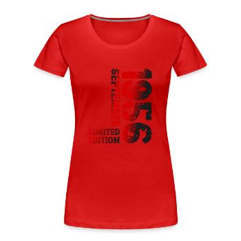 1956 September Limited Edition 67. Geburtstag Deko - Frauen Premium Bio T-Shirt - Rot - Vorne - Mia (176cm)
