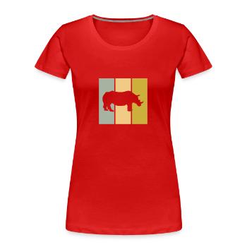 Nashorn - Frauen Premium Bio T-Shirt - Rot - Vorne - Mia (176cm)