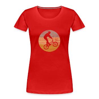 Le BMX - T-shirt bio Premium Femme - rouge - Devant - Mia (176cm)