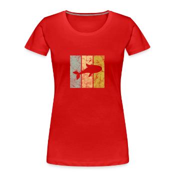 Poisson - T-shirt bio Premium Femme - rouge - Devant - Mia (176cm)