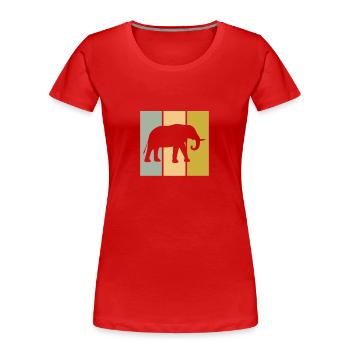 Elefant - Frauen Premium Bio T-Shirt - Rot - Vorne - Mia (176cm)