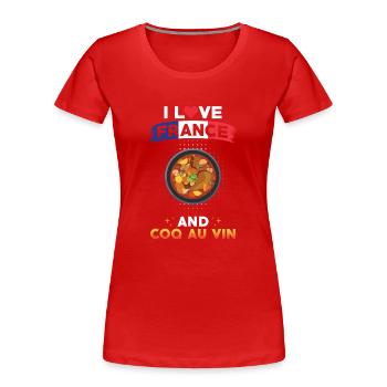 Coq Au Vin Frankreich Französische Küche - Frauen Premium Bio T-Shirt - Rot - Vorne - Mia (176cm)