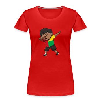 Guinée-Bissau - T-shirt bio Premium Femme - rouge - Devant - Mia (176cm)