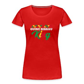 Guinée-Bissau - T-shirt bio Premium Femme - rouge - Devant - Mia (176cm)