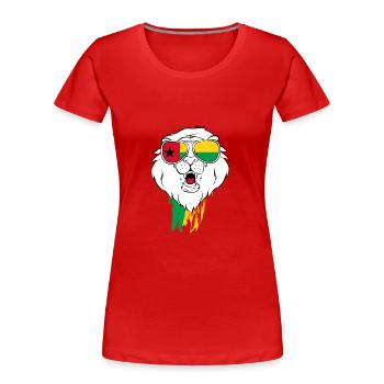 Guinée-Bissau - T-shirt bio Premium Femme - rouge - Devant - Mia (176cm)