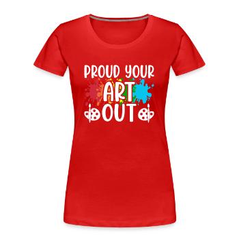 Artist - Women's Premium Organic T-Shirt - red - Front - Mia (176cm)