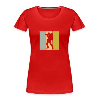 Fotografie - Frauen Premium Bio T-Shirt - Rot - Vorne - Mia (176cm)