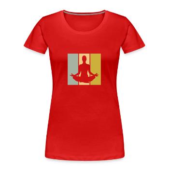 Méditation - T-shirt bio Premium Femme - rouge - Devant - Mia (176cm)
