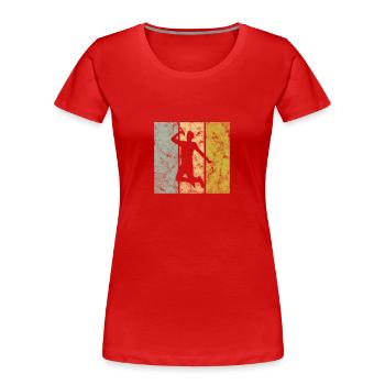 Singen - Frauen Premium Bio T-Shirt - Rot - Vorne - Mia (176cm)