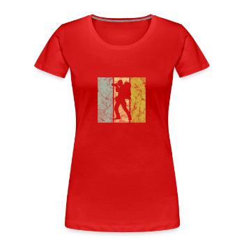 Fotografie - Frauen Premium Bio T-Shirt - Rot - Vorne - Mia (176cm)
