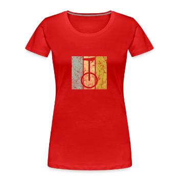 Monocycle - T-shirt bio Premium Femme - rouge - Devant - Mia (176cm)