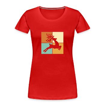 Elk - Women's Premium Organic T-Shirt - red - Front - Mia (176cm)