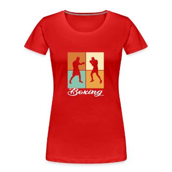 Boxe - T-shirt bio Premium Femme - rouge - Devant - Mia (176cm)