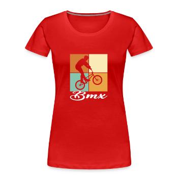 Le BMX - T-shirt bio Premium Femme - rouge - Devant - Mia (176cm)