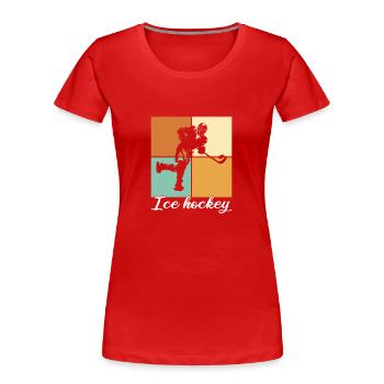 Eishockey - Frauen Premium Bio T-Shirt - Rot - Vorne - Mia (176cm)
