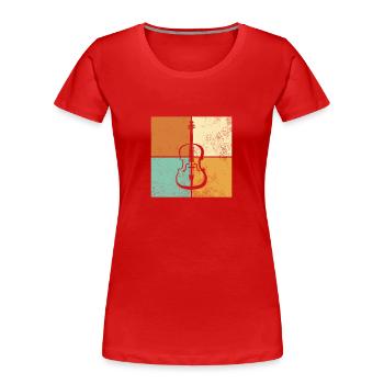 Geige - Frauen Premium Bio T-Shirt - Rot - Vorne - Mia (176cm)