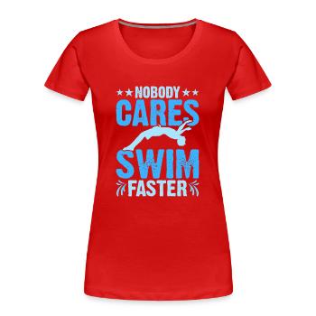 Flotteur de natation - T-shirt bio Premium Femme - rouge - Devant - Mia (176cm)
