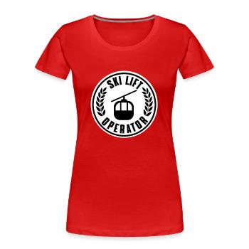 Liftwart Design - Frauen Premium Bio T-Shirt - Rot - Vorne - Mia (176cm)
