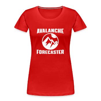 Lawinenwarner - Frauen Premium Bio T-Shirt - Rot - Vorne - Mia (176cm)