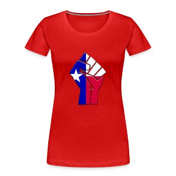 Bundesstaat Texas Flagge Stolz Eingeborenes Familienhaus - Frauen Premium Bio T-Shirt - Rot - Vorne - Mia (176cm)