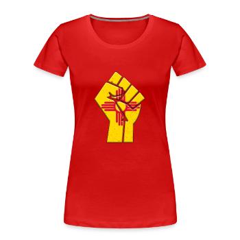Flagge des Bundesstaates New Mexico Stolz Eingeborene Familie - Frauen Premium Bio T-Shirt - Rot - Vorne - Mia (176cm)