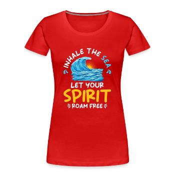 Ocean Sea Beach Holiday Souvenir Sea Breeze - Women's Premium Organic T-Shirt - red - Front - Mia (176cm)