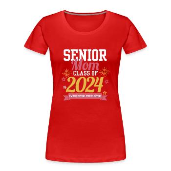 Fière maman d’une classe de maman senior diplômée de 2024 - T-shirt bio Premium Femme - rouge - Devant - Mia (176cm)