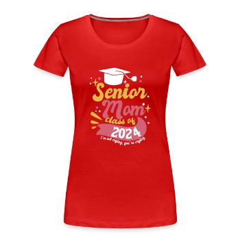Classe de maman senior de 2024 Fête de remise des diplômes amusante - T-shirt bio Premium Femme - rouge - Devant - Mia (176cm)