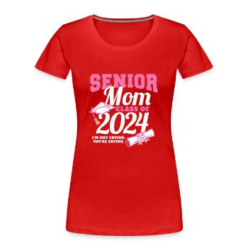 Fière maman d’une classe de maman senior de 2024 - T-shirt bio Premium Femme - rouge - Devant - Mia (176cm)
