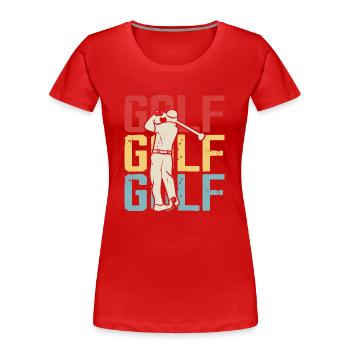 Golf Golfer - Women's Premium Organic T-Shirt - red - Front - Mia (176cm)
