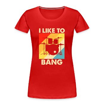 Batterie Batteur Batteur - T-shirt bio Premium Femme - rouge - Devant - Mia (176cm)
